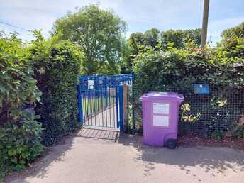 Purple recycling bin